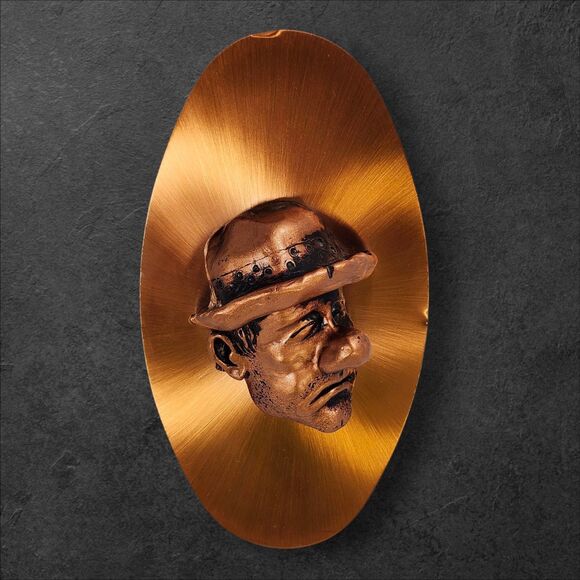 Vintage Copper & Resin Sad Clown Wall Plaque 10" Mid Century Art MCM Coppercraft - Picture 2 of 11